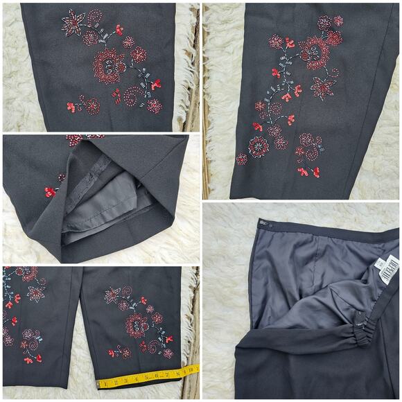 Vtg Beaded Black Pantsuit Plus Size 18W Yves Cosette Depeche Mode Sleeveless NWT - Picture 12 of 14